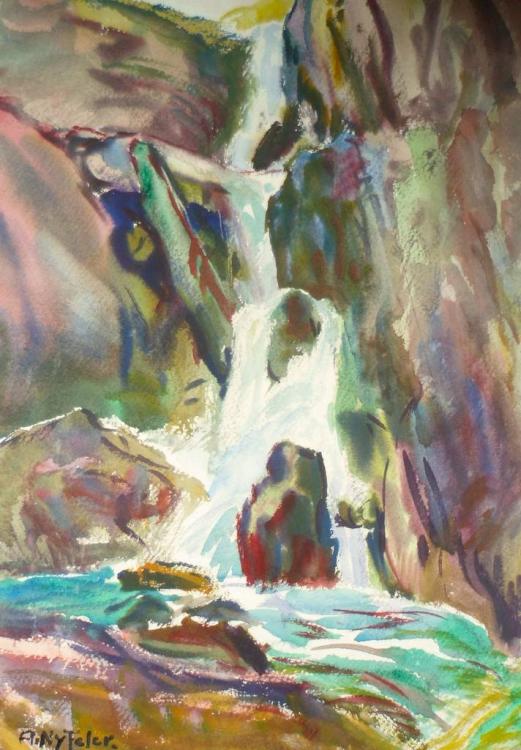 bei Gallenden Lochbach, Wasserfall Lauchernalp