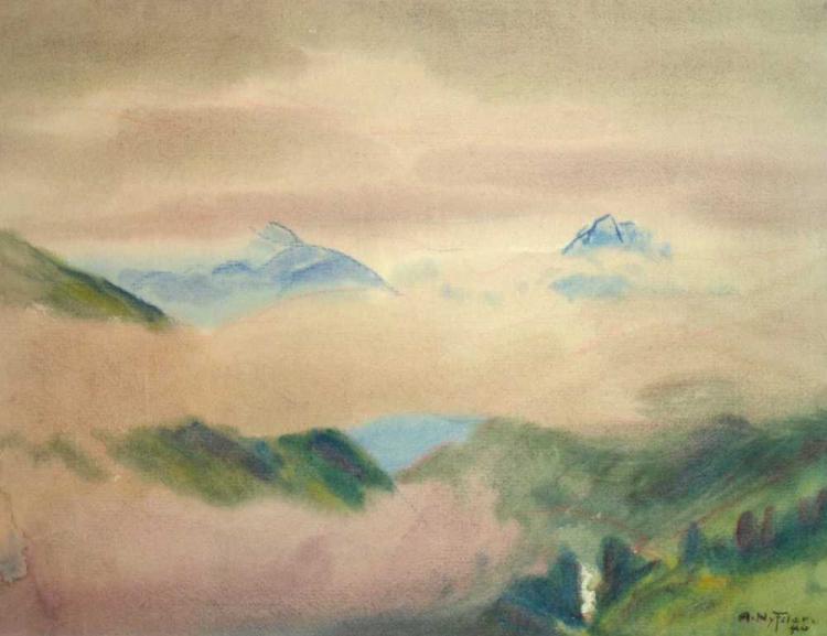 Nebel Schwaden von Lauchernalp aus