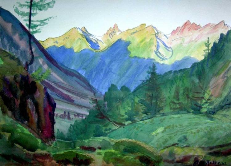 Westliche Berge von Guggialp aus