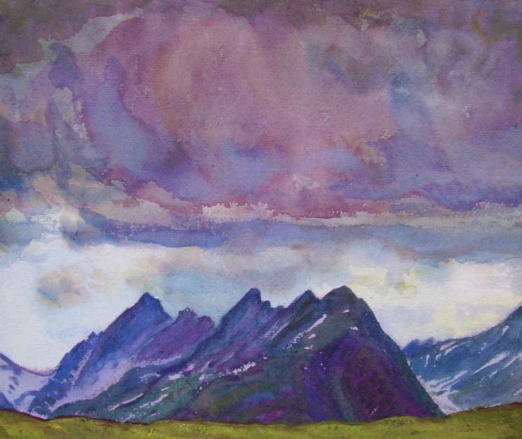 Berge gegen Westen, Lötschental