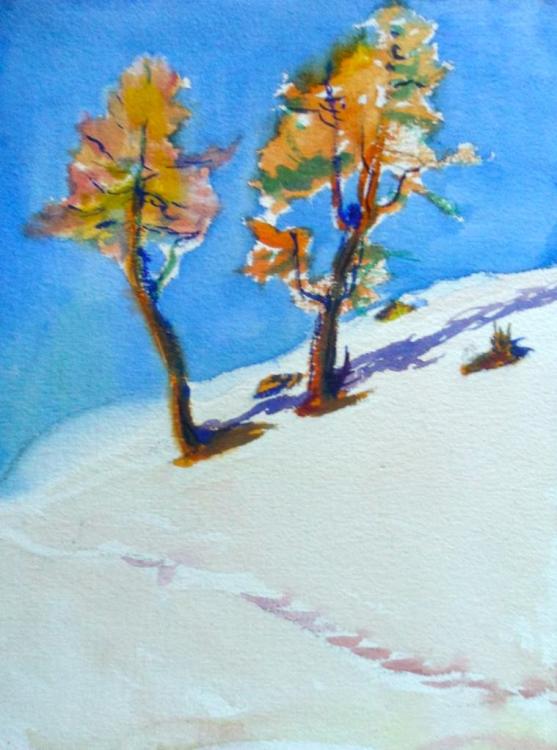 Lärchen im Schnee